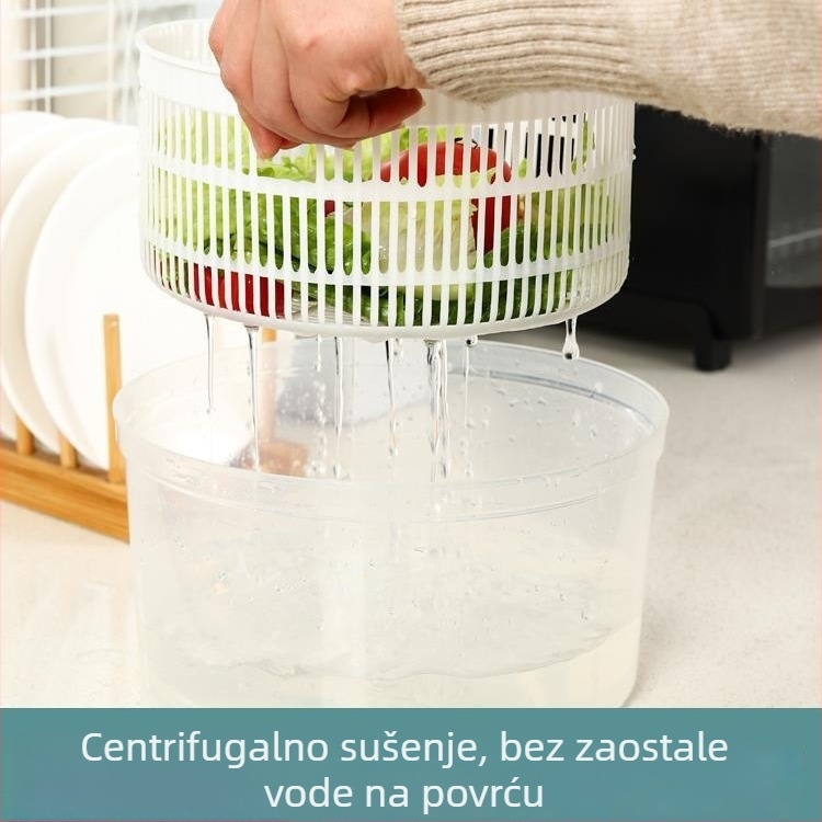 Ručni dehidrator za povrće i košara za pranje salata s odvodom