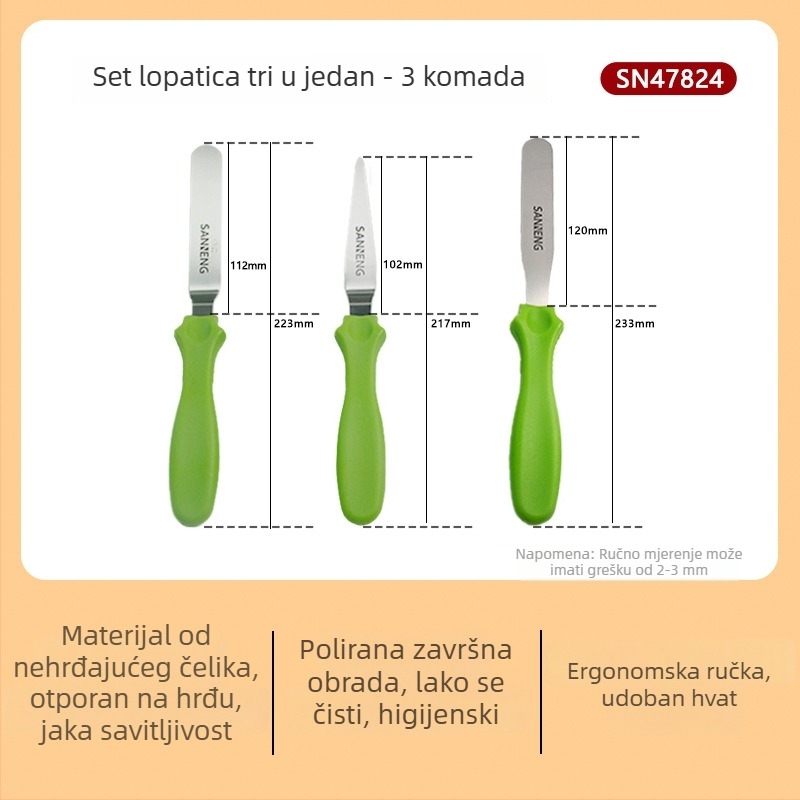 UN35211 Set od 3 špatula za izravnavanje kreme na tortama