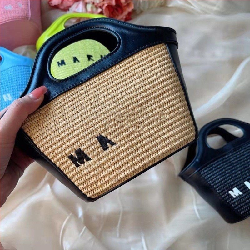 Mani modna slamena torba za plažu, pleteni dizajn, mala, s naramenicom ili crossbody, poliesterom obložena
