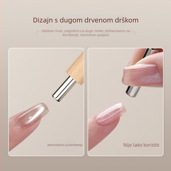 Troje u jedan alat za manikuru s magnetskom drvenom ručkom Cat Eye gel lakom
