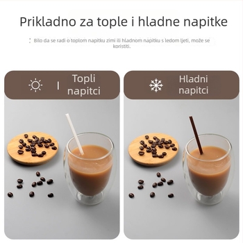 Jednokratna bijela slamka s tri otvora za vruću čaj i kavu, plastična, s nagnutim vrhom, otporna na visoke temperature