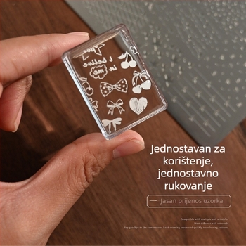 Tensor elegantna retro čipkasta pločica za otiskivanje noktiju s mašnicom, srcem i ružom