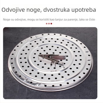 Stalak za paru od nehrđajućeg čelika, okrugli s nogicama, višenamjenska posuda za kuhinju