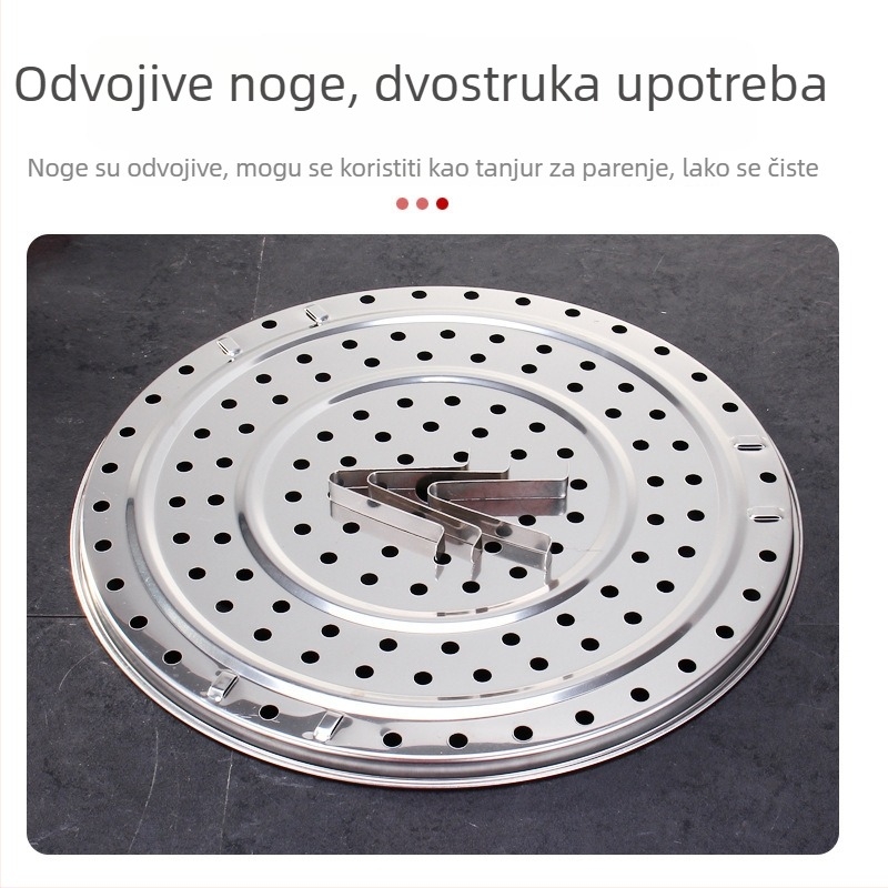 Stalak za paru od nehrđajućeg čelika, okrugli s nogicama, višenamjenska posuda za kuhinju