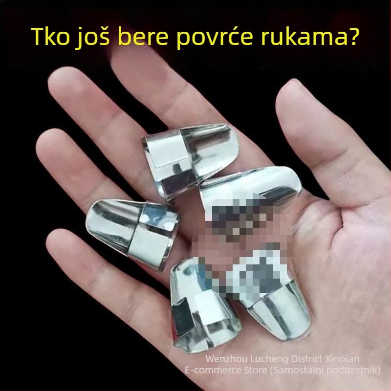 Nehrđajući čelični zaštitnik prsta s nožem za palac — zaštita za rezanje povrća i guljenje češnjaka