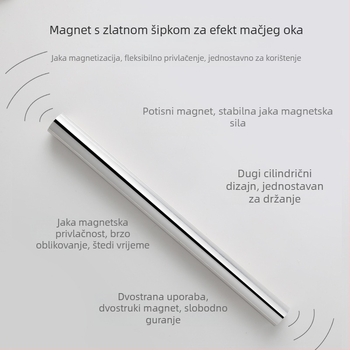 Magnet za nokte – Veliki dvostrani magnet za gel s efektom cat-eye, debeli, višestruka namjena