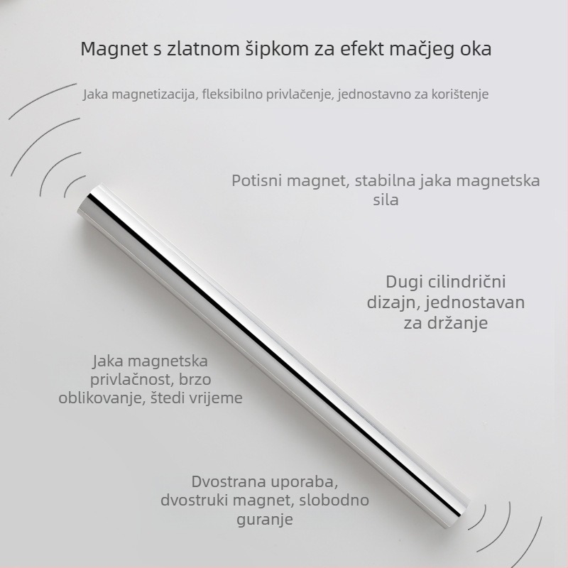 Magnet za nokte – Veliki dvostrani magnet za gel s efektom cat-eye, debeli, višestruka namjena