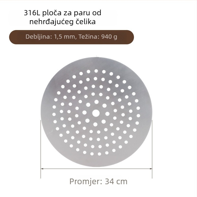 Okrugla rešetka za parenje iz 316L nehrđajućeg čelika za kućnu upotrebu