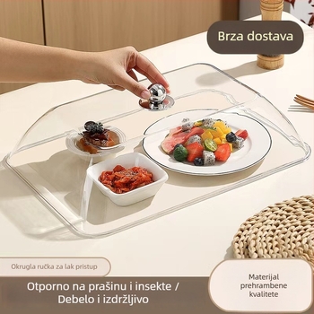 Kvadratni prozirni plastični poklopac za hranu, s kvalitetom hrane, otporan na prašinu, za komercijalni brzi obrok, poklopac za kruh i peciva