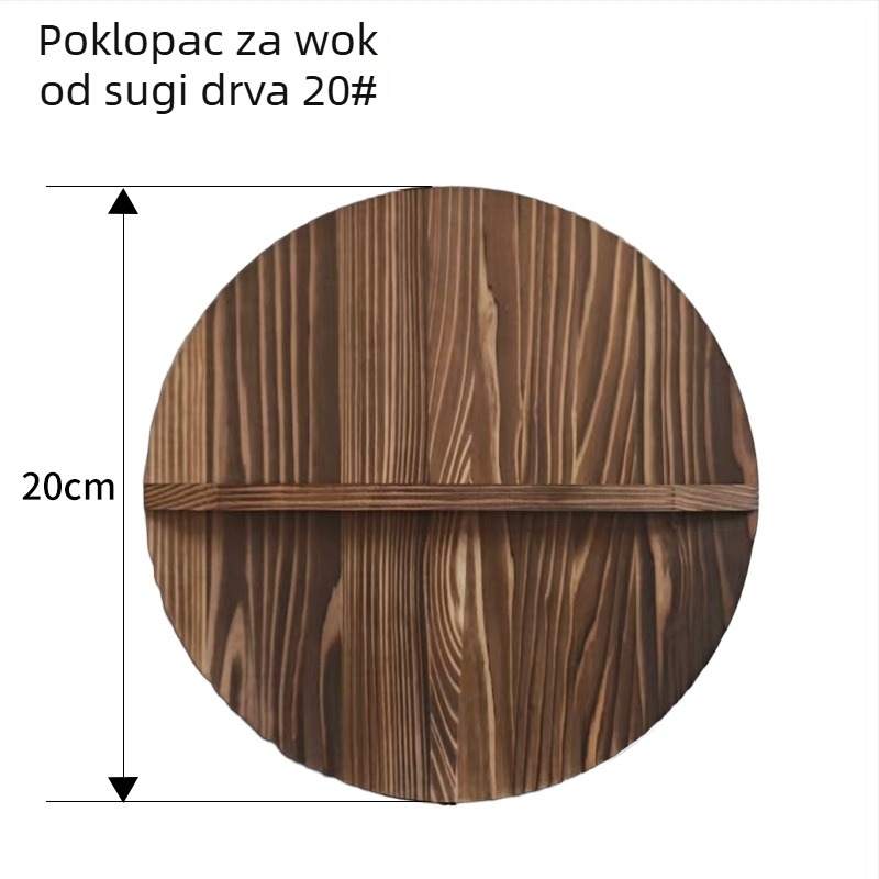 Okrugli poklop za wok od cedrovine, vintage veliki drveni poklop
