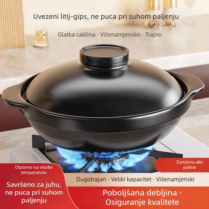 Mala glinena posuda za kuhanje, pogodna za plinski štednjak, posebno za rižu u glinenom loncu, otporna na visoke temperature, ne pukne, posuda za juhu, pogodna i za komercijalnu upotrebu