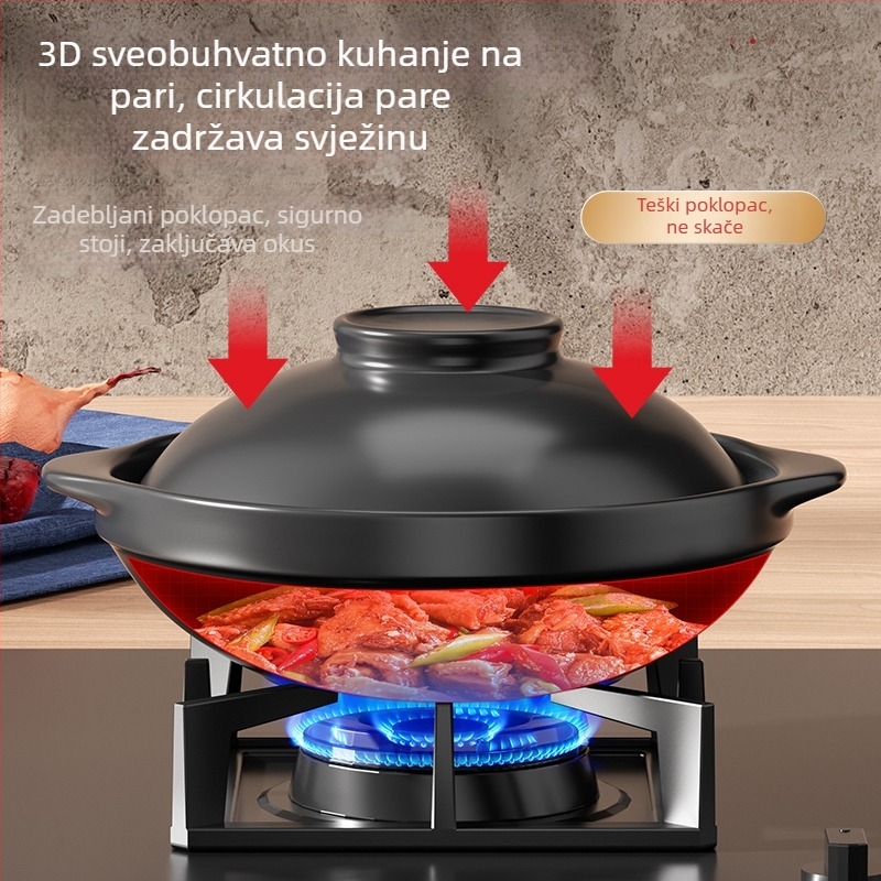Mala glinena posuda za kuhanje, pogodna za plinski štednjak, posebno za rižu u glinenom loncu, otporna na visoke temperature, ne pukne, posuda za juhu, pogodna i za komercijalnu upotrebu