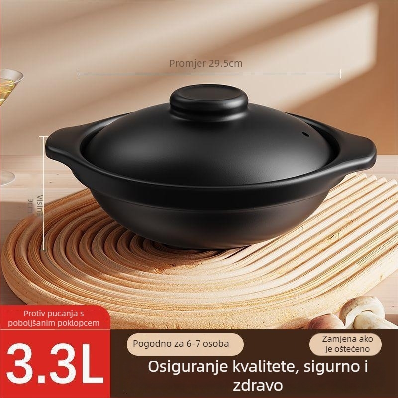 Mala glinena posuda za kuhanje, pogodna za plinski štednjak, posebno za rižu u glinenom loncu, otporna na visoke temperature, ne pukne, posuda za juhu, pogodna i za komercijalnu upotrebu
