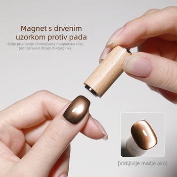Cilindrični magnet s uzorkom drveta za Cat-Eye gel nokte – alat za manikuru