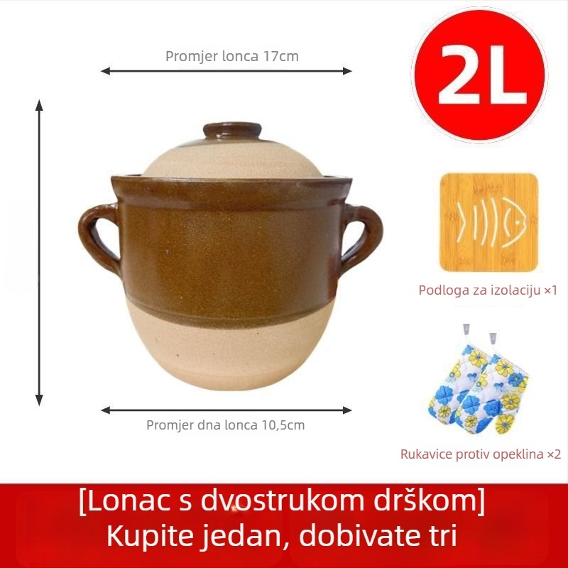 Autentična tradicionalna zemljana posuda za kuhanje juha, dinstanje mesa i biljni izvarci kod kuće