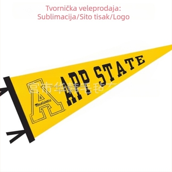 Šarene filc trokutaste zastavice za vanjsku kamp scenografiju, netkani materijal, veličina 20×45 cm, bez držača za zastavu, moguć digitalni tisak logotipa
