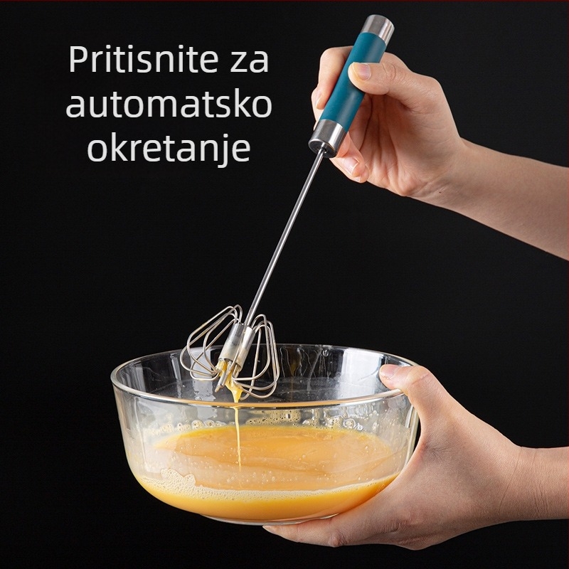 Nehrđajući čelični okretni mućkalica za jaja, poluautomatni miješalica, debela glava