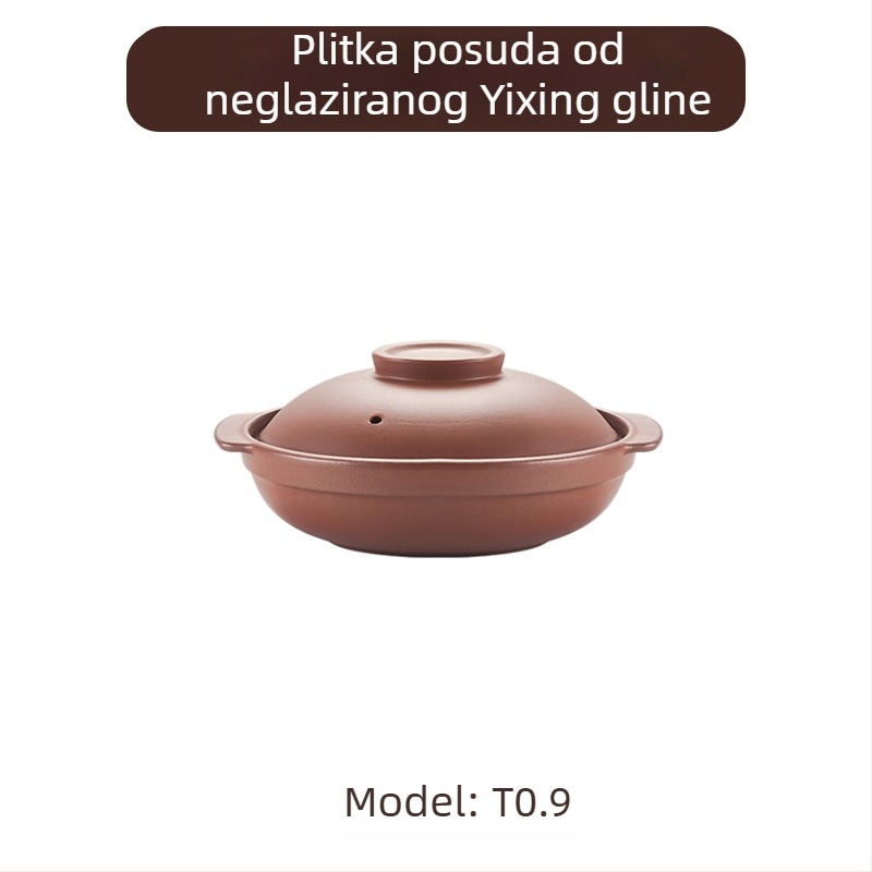 Glinena posuda za juhu za plinski štednjak, bez glaziranja, keramički poklopac, otporna na visoke temperature, kapacitet 3,1–4 L