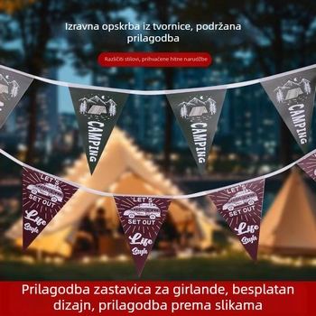 Vanjske PVC vodootporne trokutične zastavice, male šarene zastavice za vješanje, lanac zastavica s otisnutim logom