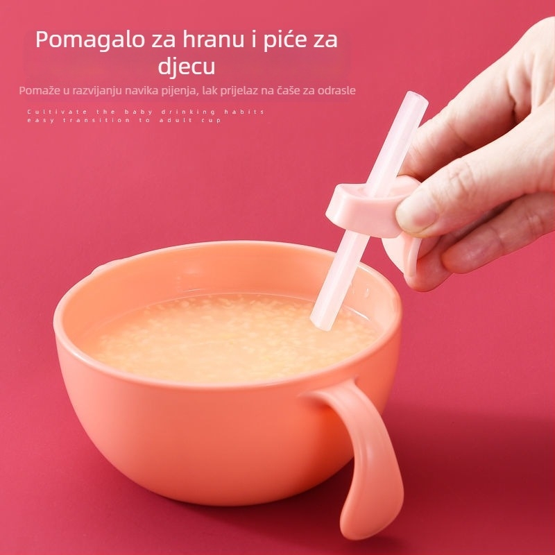 Meka silikonska slamka za bebe, sa kopčom, za juhe i kaše, višekratna upotreba