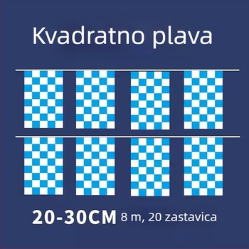 Prilagođena pravokutna startna zastava s crno-bijelim šahovnicama, dekorativna viseća zastava za stazu, trokutasti logotip automobila