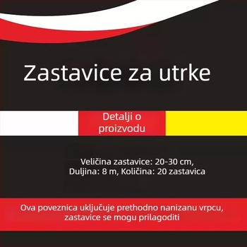 Prilagođena pravokutna startna zastava s crno-bijelim šahovnicama, dekorativna viseća zastava za stazu, trokutasti logotip automobila