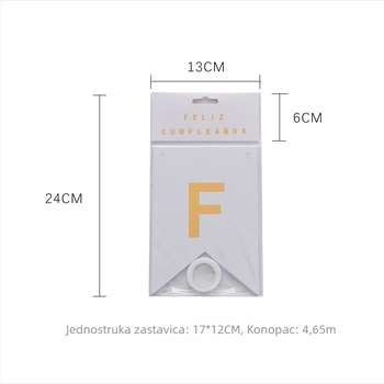 Banner s zlatnim otiskom slova za rođendan – Feliz Cumpleaños, trokutaste zastavice od debelog papira za vjenčanje