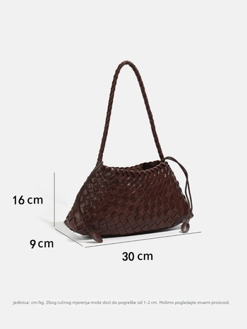 Ženska torba ručno pletene, retro i visokokvalitetna, za svakodnevnu upotrebu; stil pod pazuh/rameni, elegantna i svestrana košarasta torba