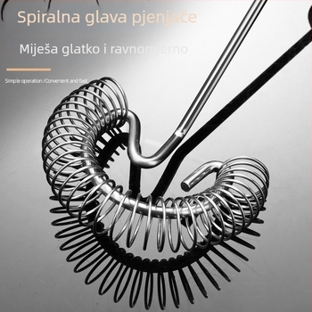 Nehrđajući čelični ručni tučak s oprugom za jaja, kavu i šlag