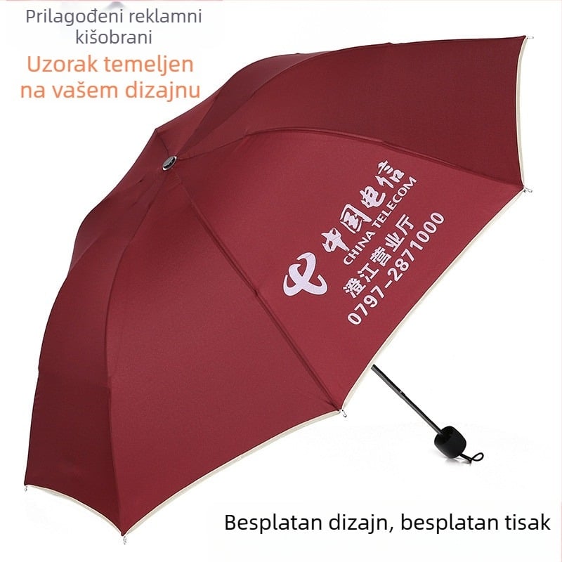 Sklopivi reklamni kišobran s otiskom loga i UV zaštitom UPF 50+
