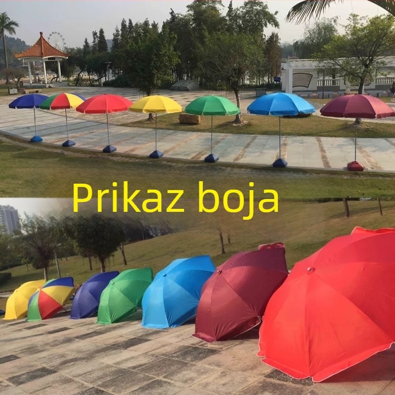 Veliki reklamni suncobran s tiskom logotipa, vanjski okrugli baldahin, ručno otvaranje