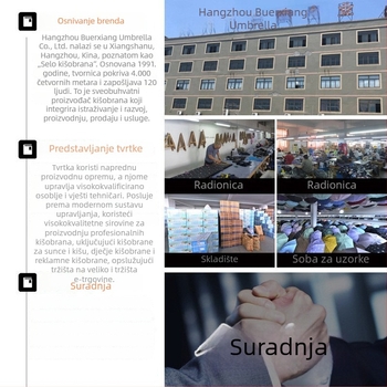 Boerxiang kišobran s duginim uzorkom, automatsko preklapanje, trodijelni, za sunce i kišu