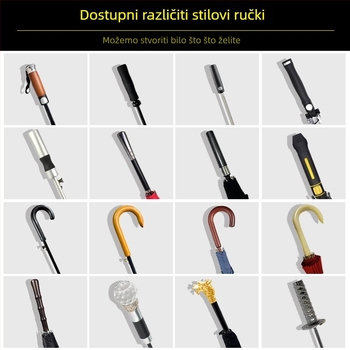 Kišobran po mjeri s punim digitalnim printom, otisak logotipa, zakrivljena ručka, ravna cijev, reklamni kišobran