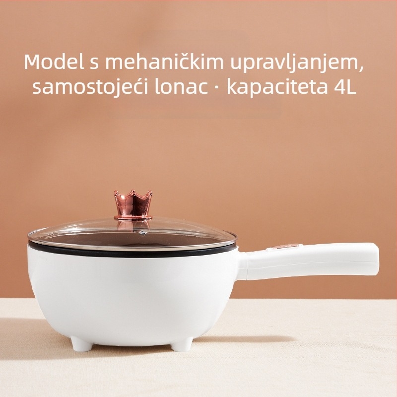 Električni wok s integriranim dizajnom, neprijanjajući, višestruke funkcije kuhanja za kućnu upotrebu