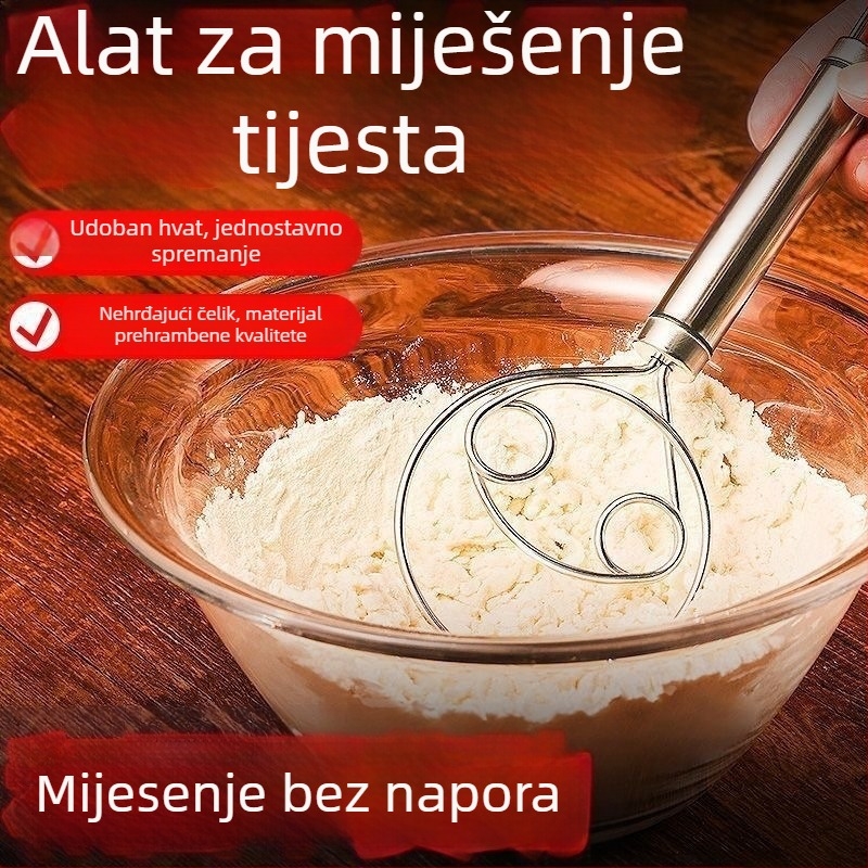 Ručni mikser za tijesto i mućkalica za jaja od nehrđajućeg čelika – višenamjenski kuhinjski alat za kućnu upotrebu