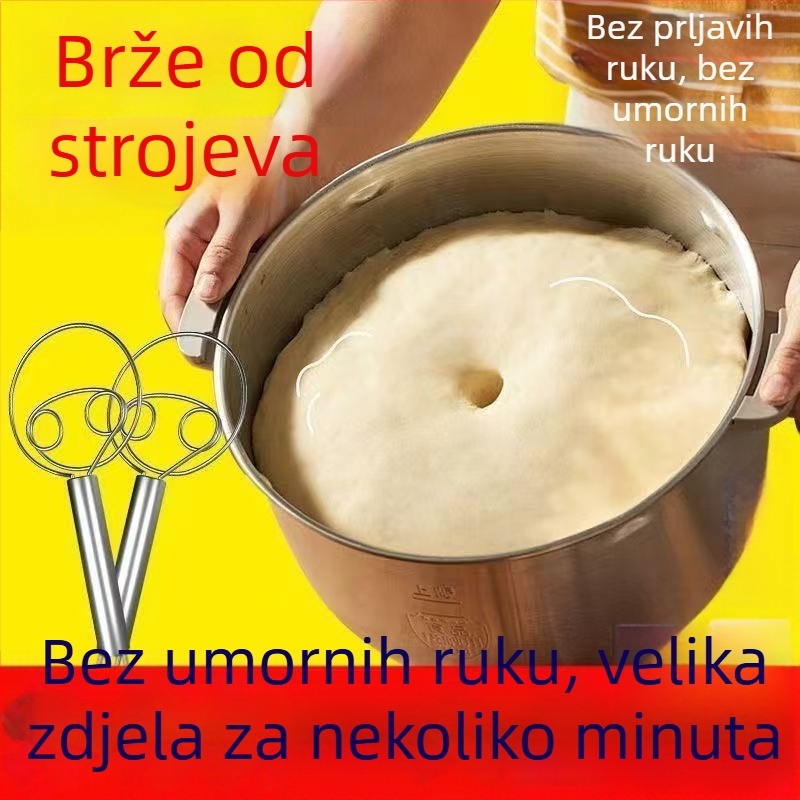 Ručni mikser za tijesto i mućkalica za jaja od nehrđajućeg čelika – višenamjenski kuhinjski alat za kućnu upotrebu