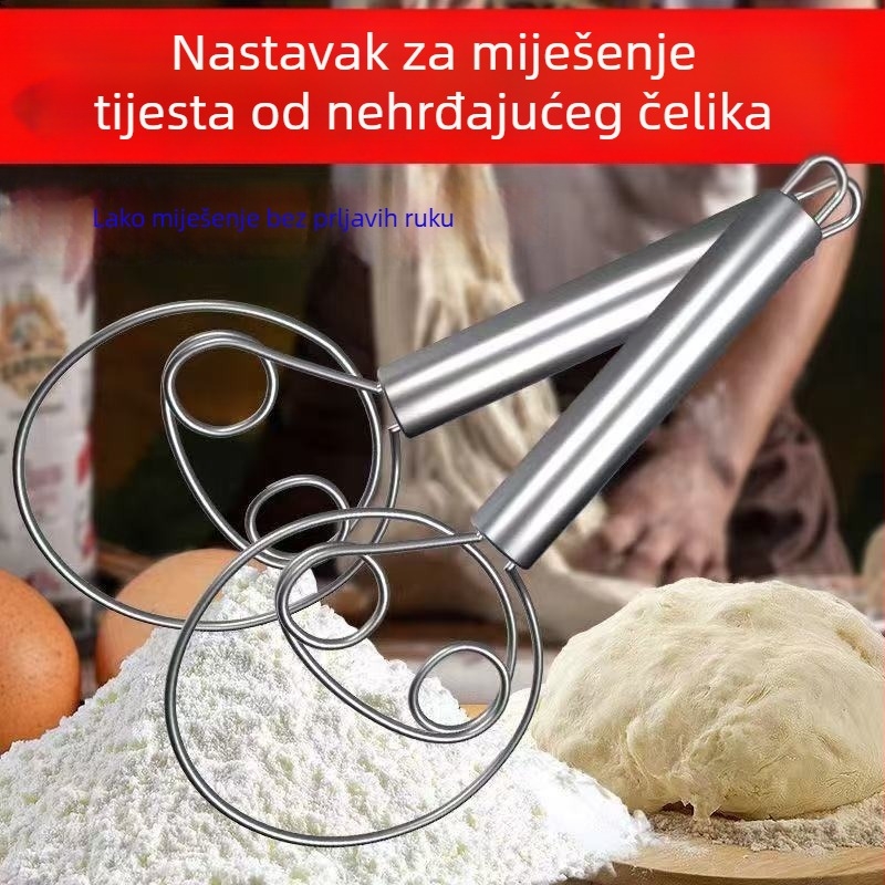 Ručni mikser za tijesto i mućkalica za jaja od nehrđajućeg čelika – višenamjenski kuhinjski alat za kućnu upotrebu