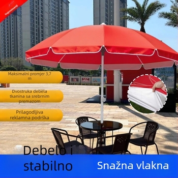 Veliki dvostruki sloj suncobrana za vanjsku uporabu za štandove, UV PA+++, poliester, 8 rebara, ručno otvaranje, mogućnost prilagodbe logotipa