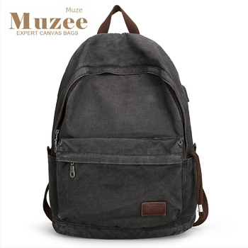 Studentski platneni ruksak, casual, unisex, retro stil, za 15,6-inčni laptop