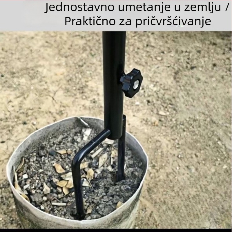 Vanjski univerzalni stalak za kišobran sa zaštitom od sunca, prijenosna podrška za ribolovni kišobran, teleskopska šipka, učvršćivanje u tlo