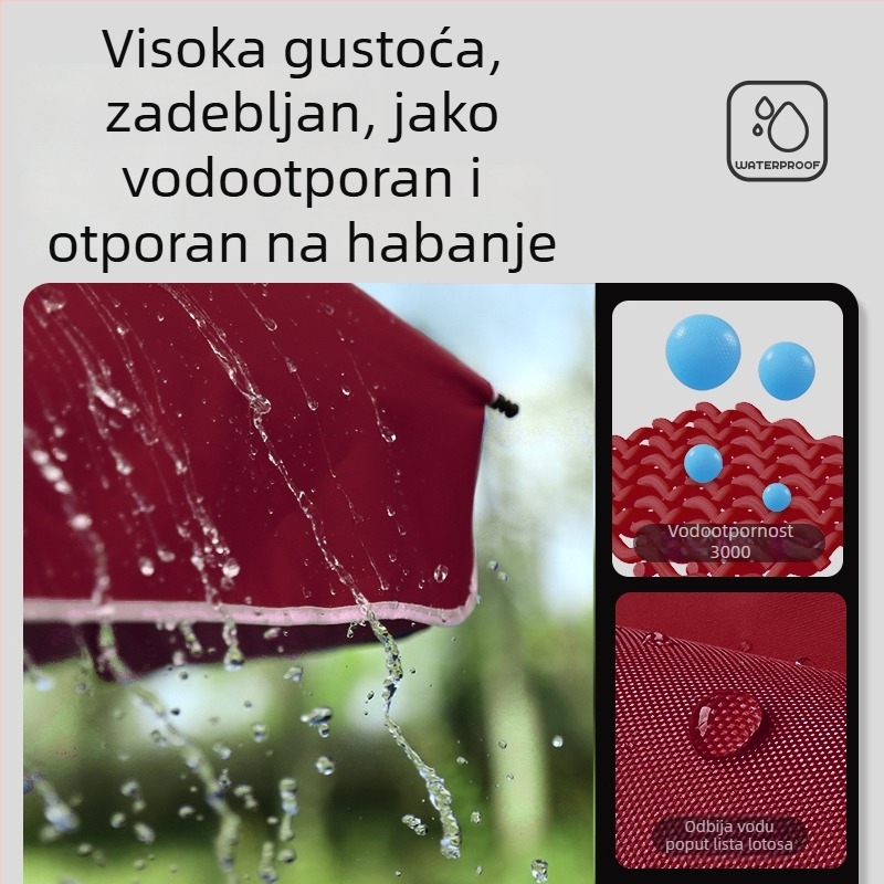 Veliki vanjski suncobran za terase i hotele, ojačana konstrukcija i mogućnost tiska logotipa
