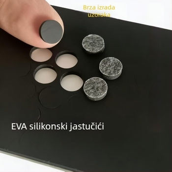 Okružna samoljepljiva silikonska brtva, crna EVA podložna za namještaj i uređaje, protiv vibracija i protiv klizanja, jednoslojno ljepilo