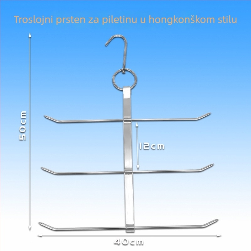 Nehrđajući čelični ražnjići s kružnim kukama u kantonskom stilu, za pileća krila i suhomesnato meso