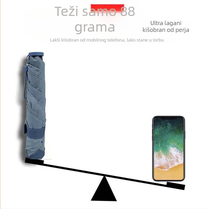 88 g japanska karbonska vlakna, ultra lagani kišobran, prijenosni olovka-stil, UV zaštita, kompaktnost