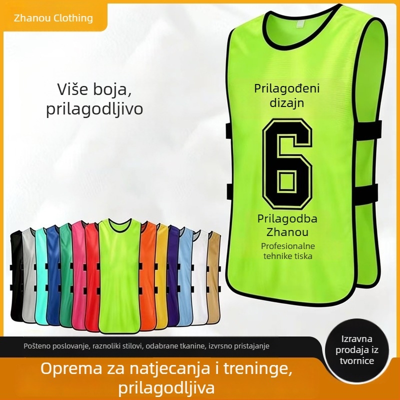 Dječje veste za trening košarke i nogometa, veste s brojevima timova, veste za teambuilding i tiskane reklamne majice