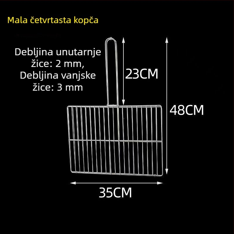 Vanjski debeli klips za ribu za roštilj od nehrđajućeg čelika s gustom mrežom