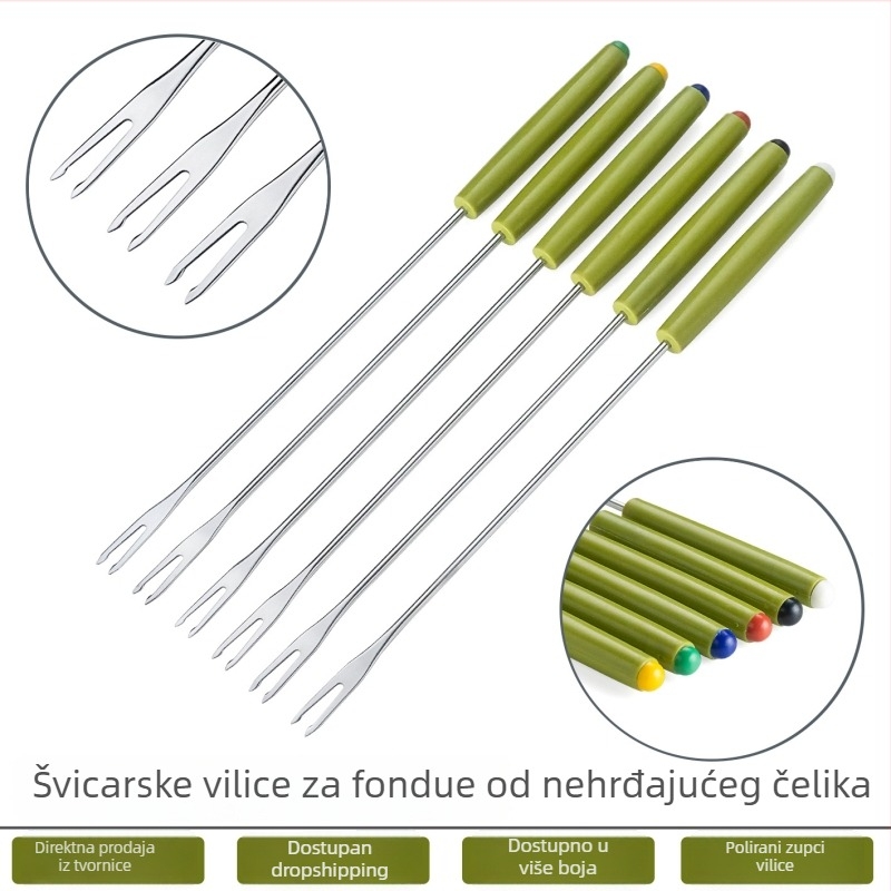 Nerđajuće čelične fondue vilice za čokoladu, sir i voće – različiti modeli