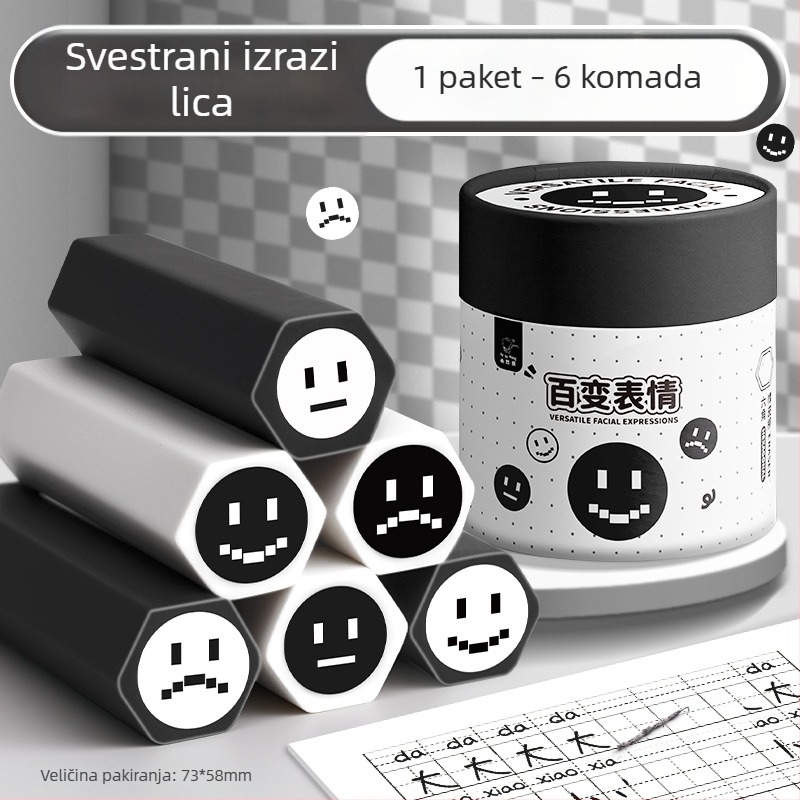 Kaba Bear crtna gumica s šesterokutnim dizajnom za djecu, čisto brisanje, skuplja strugotine u linije, nježna prema papiru
