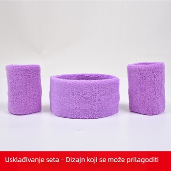 LOOG set traka za zglob i traku za glavu s krpom za upijanje znoja – za muškarce i žene, fitness, trčanje i sport