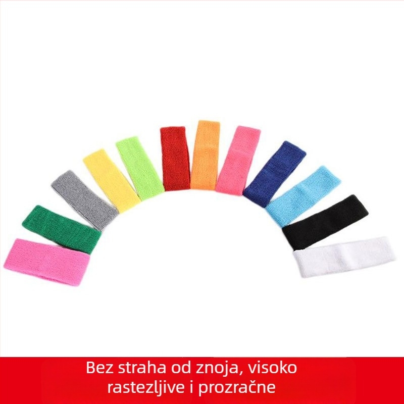 LOOG set traka za zglob i traku za glavu s krpom za upijanje znoja – za muškarce i žene, fitness, trčanje i sport